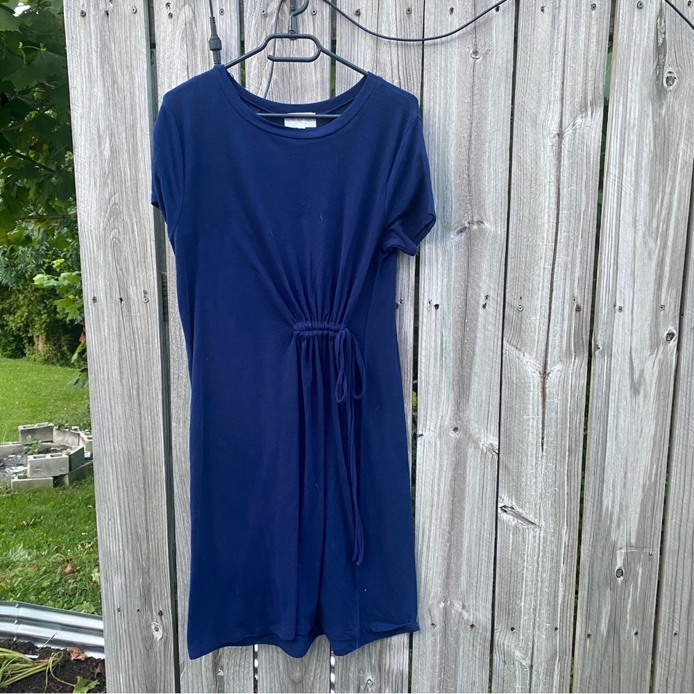 Thyme & Honey Navy Blue Mini Dress with Waistline Knot size‎ S